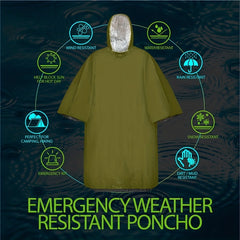 3 in 1 Raincoat Waterproof Poncho Hooded Sun Protection