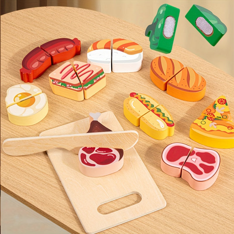 Wooden Toy Cutting Fruits and Vegetables Set