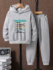Boys Kids Casual Hoodie & Sweatpants Set Outdoor Clothes