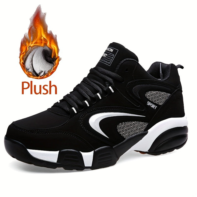 Warm Plush Lined Hiking Boots for Men - Non Slip Durable Lace Up Shoes