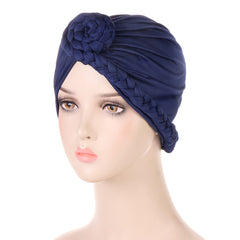 Round Twist Braided Turban Cap Elastic Head Wrap Head Scarf Chemo Cap