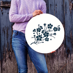Cherry Flowers Stencil For Painting On Wood Canvas Reusable Drawing Stencils
