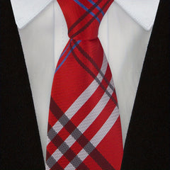 Men's Gingham Check Stripe Ties Business Neckties 8cm