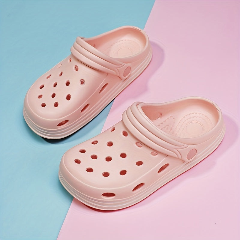 Women's Platform Clogs Casual Hollow Out Breathable Non Slip Slide Shoes