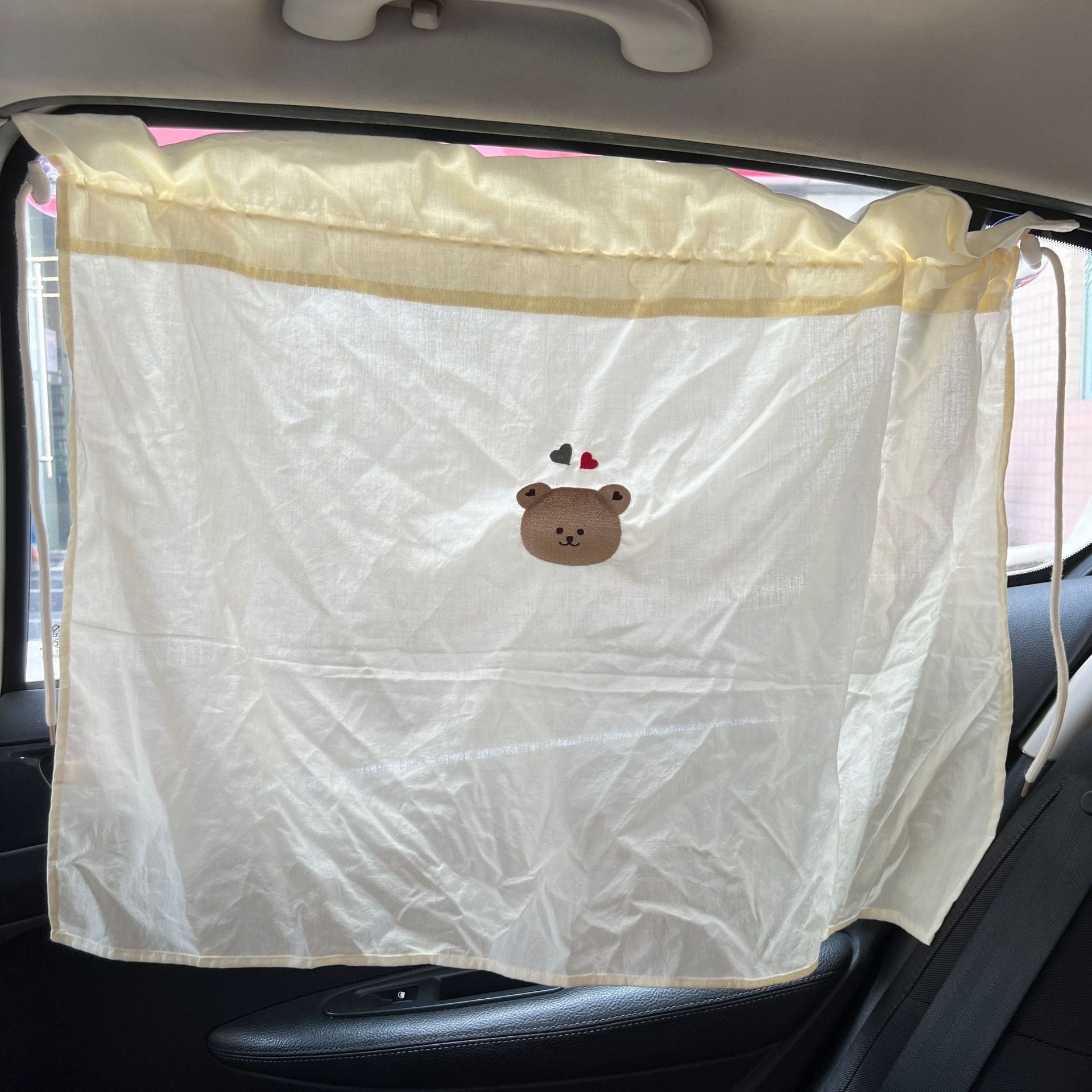 Cotton Embroidered Car Sunshade Curtain Cute Design