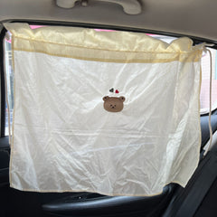 Cotton Embroidered Car Sunshade Curtain Cute Design