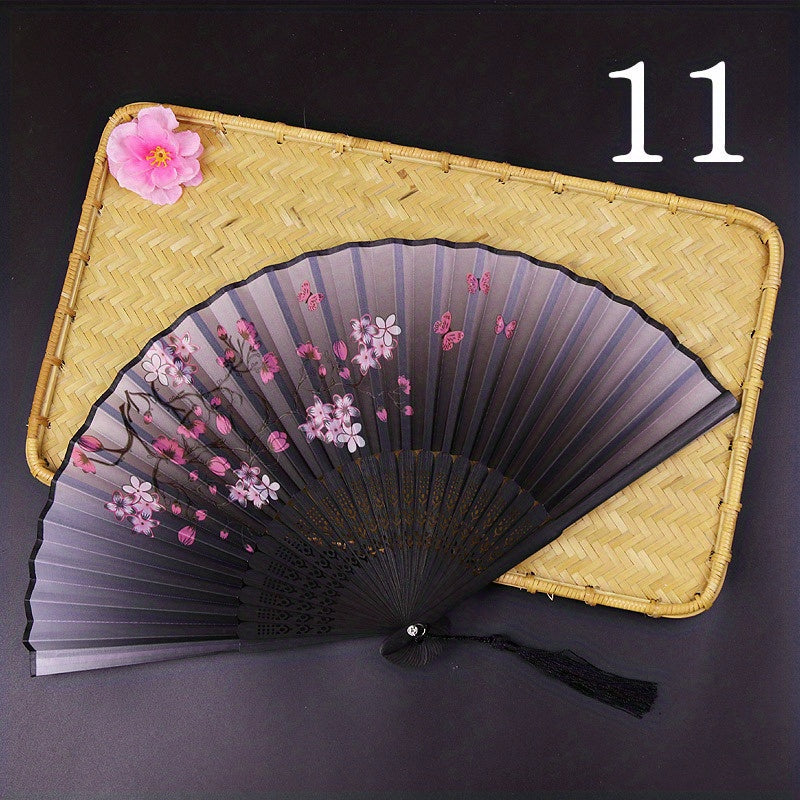 Ancient Style Folding Fan Chinese Dance Bamboo Cloth Fan