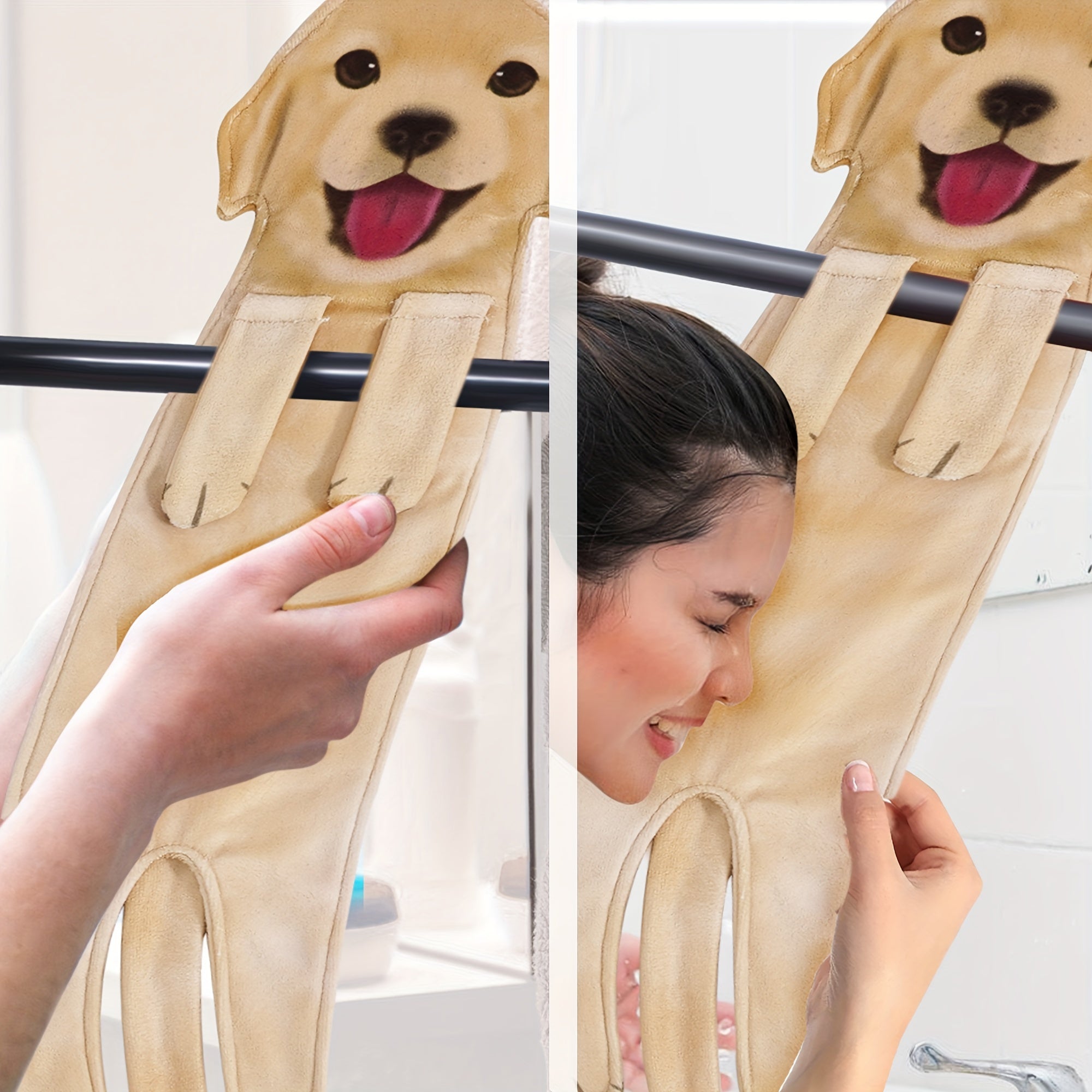 1pc Christmas Funny Dog Hand Towels For Bathroom