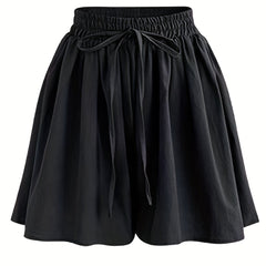 Basic Drawstring Shorts Women's Casual Stretch Shorts