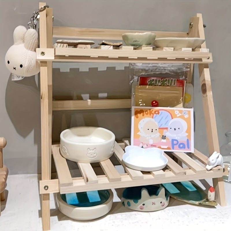 Wooden Desktop Storage Rack Student Indoor Desk Flower Rack