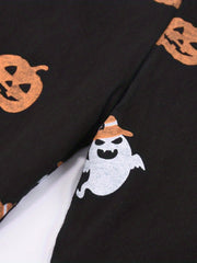 Halloween Pumpkin And Ghost Print Boys Casual Long Pants