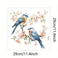 Romantic Flower And Bird Toilet Sticker Self-adhesive Waterproof PVC Sticker