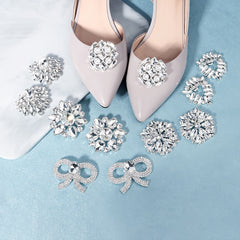 Crystal Shoe Clips Rhinestone Wedding Bridal Shoe Buckles