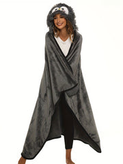 Women's Cartoon Animal Hooded Robe - Warm and Cozy Lounge Robe