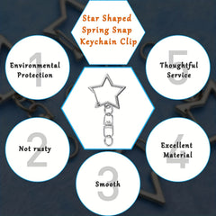 20pcs Star Keychain Swivel Clasp Hook Ring Connector DIY