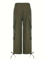 Cargo Pants Drawstring Sporty Loose Fit Activewear