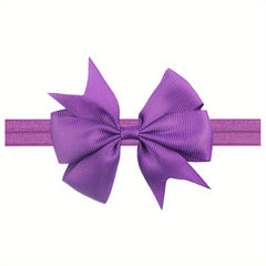 Children's Solid Ribbon Bow Headband for Kids