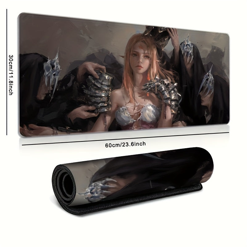 Large Princess Beauty Mouse Pad 23.7x11.8in Non-slip Rubber Washable