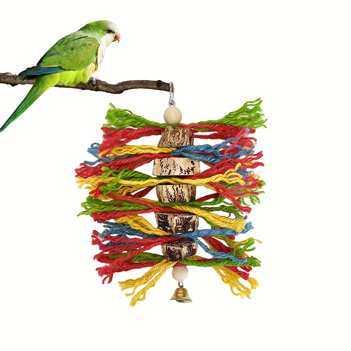 Colorful Bird Parrot Bite String Star Fruit Wood Toy For Peony Bird