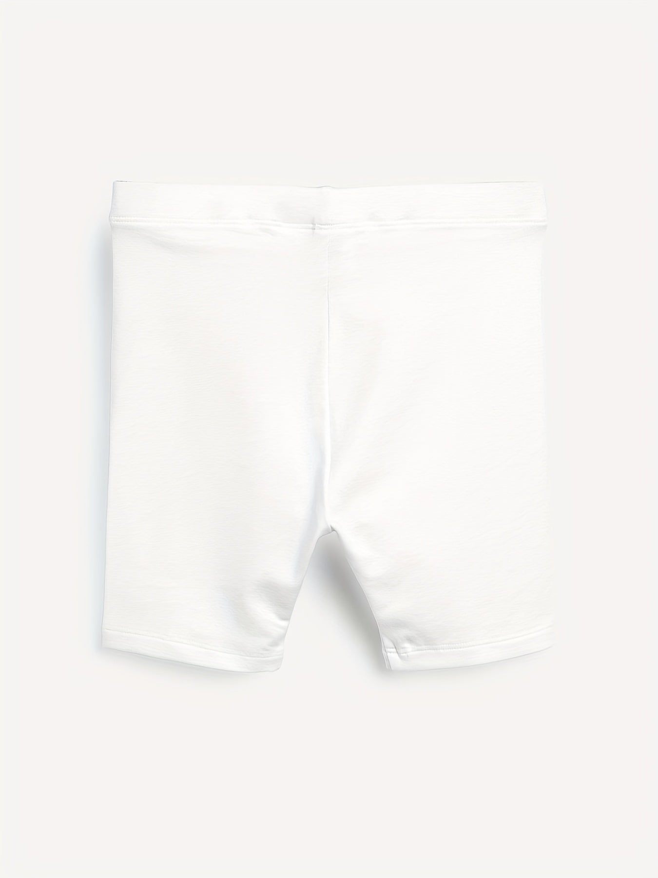 2pcs Toddler Girls Solid Elastic Waist Casual Biker Shorts