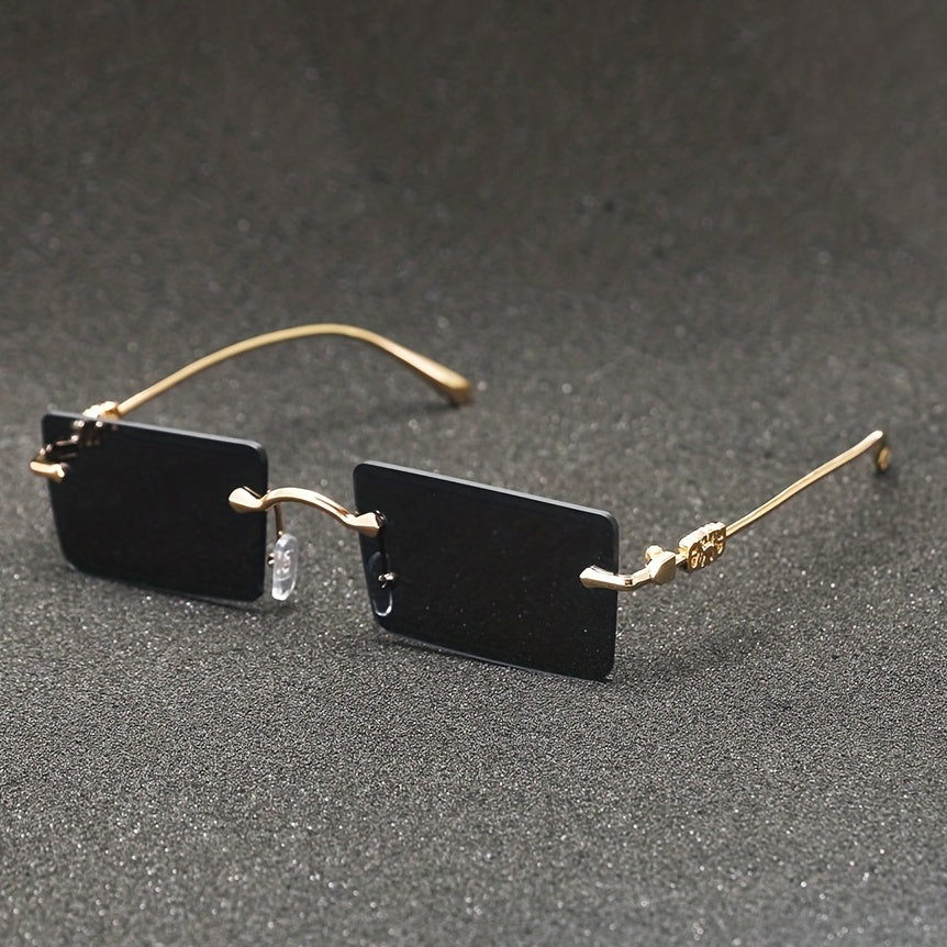 Men's Rectangle Rimless Sunglasses 5 Styles