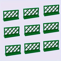 9pcs Farm & Garden Building Blocks Set DIY Animal Scene Bridge Ranch Fence Net