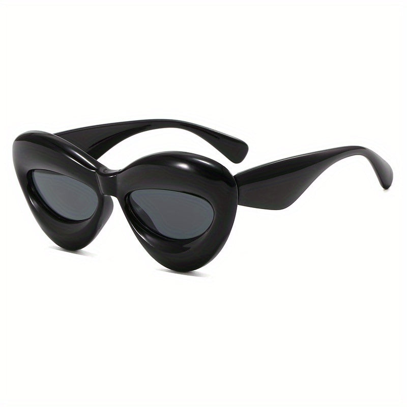 Cat Eye Sunglasses Men Women UV400 Thick Frame Wrap Around Glasses