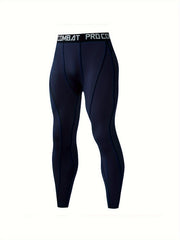 Men's Alphabets Pattern Compression Pants for Outdoor Fitness