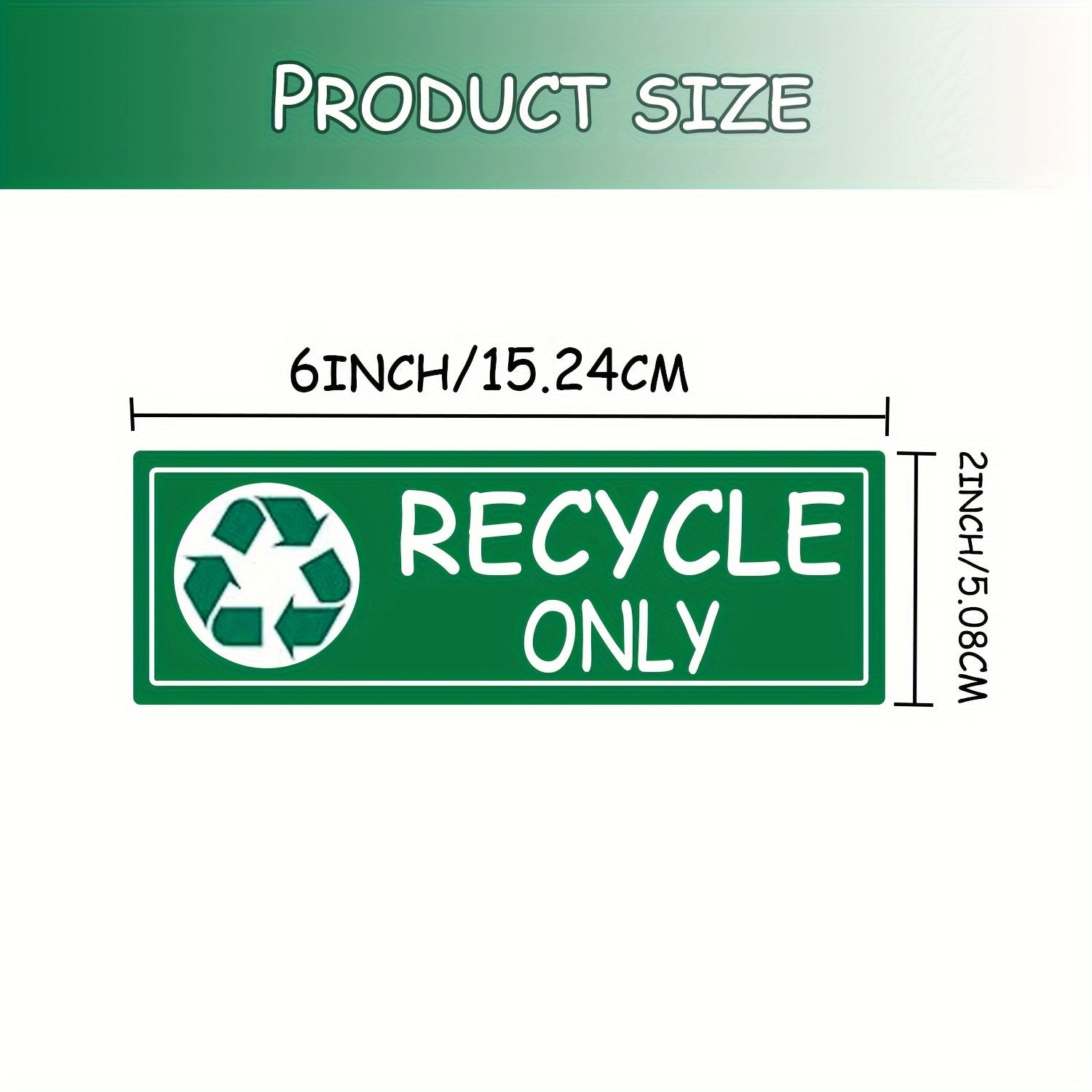 4pcs Heavy Duty Recycling Stickers 5.08x15 Strong Green Weather Resistant