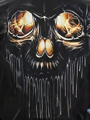 Skull 3d Pattern Print Men's Short Sleeve Comfy T-shirt Graphic Tee