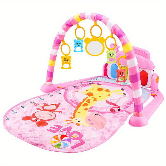 2-in-1 Baby Fitness Rack & Piano Play Mat - Educational Crawling Mat