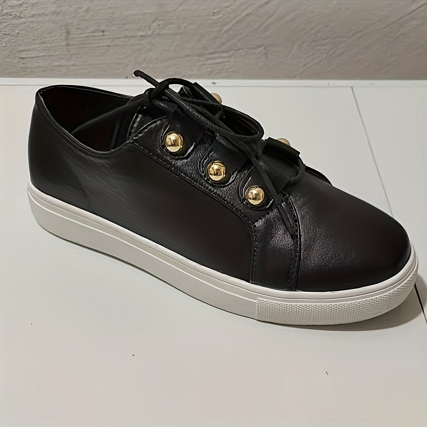 Women's Low Top Platform Sneakers Lace up Casual Walking Shoes