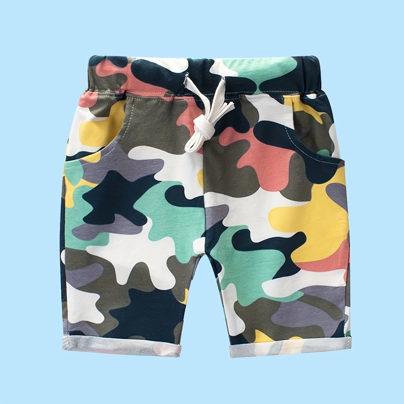 Boys Camo Casual Shorts Drawstring Waist Kids Summer Clothes