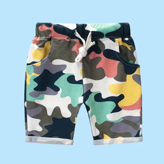 Boys Camo Casual Shorts Drawstring Waist Kids Summer Clothes