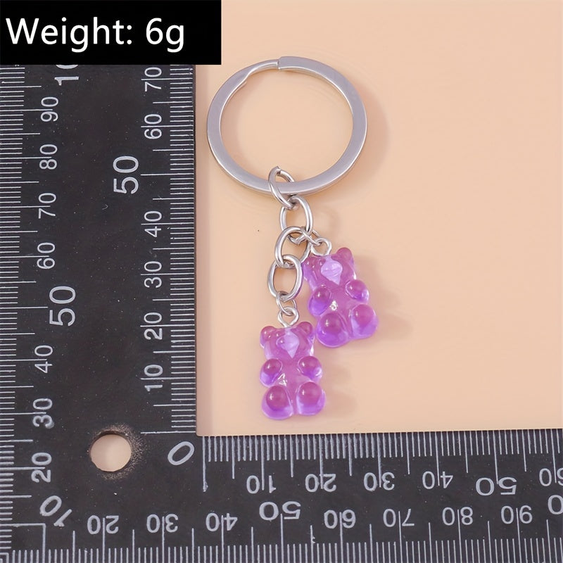 Cartoon Yellow Duck Keychain For Men, Candy Bear Cloud Bag Pendant