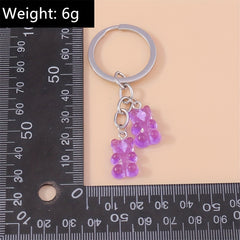 Cartoon Yellow Duck Keychain For Men, Candy Bear Cloud Bag Pendant