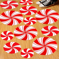 12pcs Red Candy Stickers Christmas Decoration