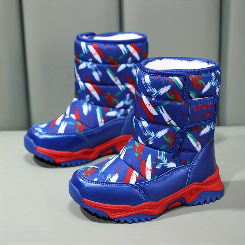 Men's Camo Snow Boots Warm Fleece Cozy Ankle Boots