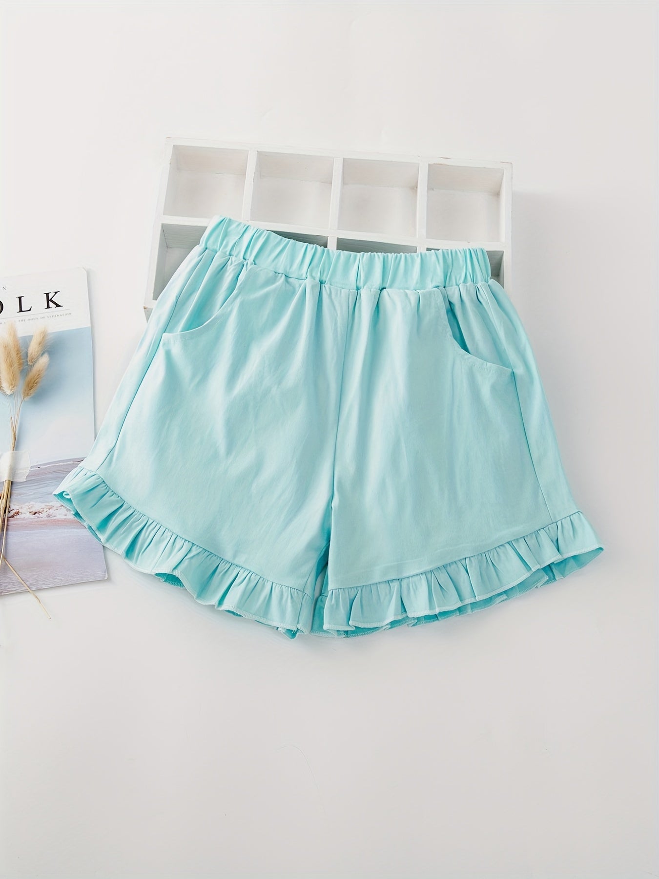 Girls' Summer Ruffle Edge Casual Shorts