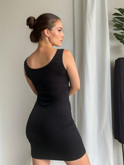 Sexy Scoop Neck Tank Dress Bodycon Bag Hip Dress