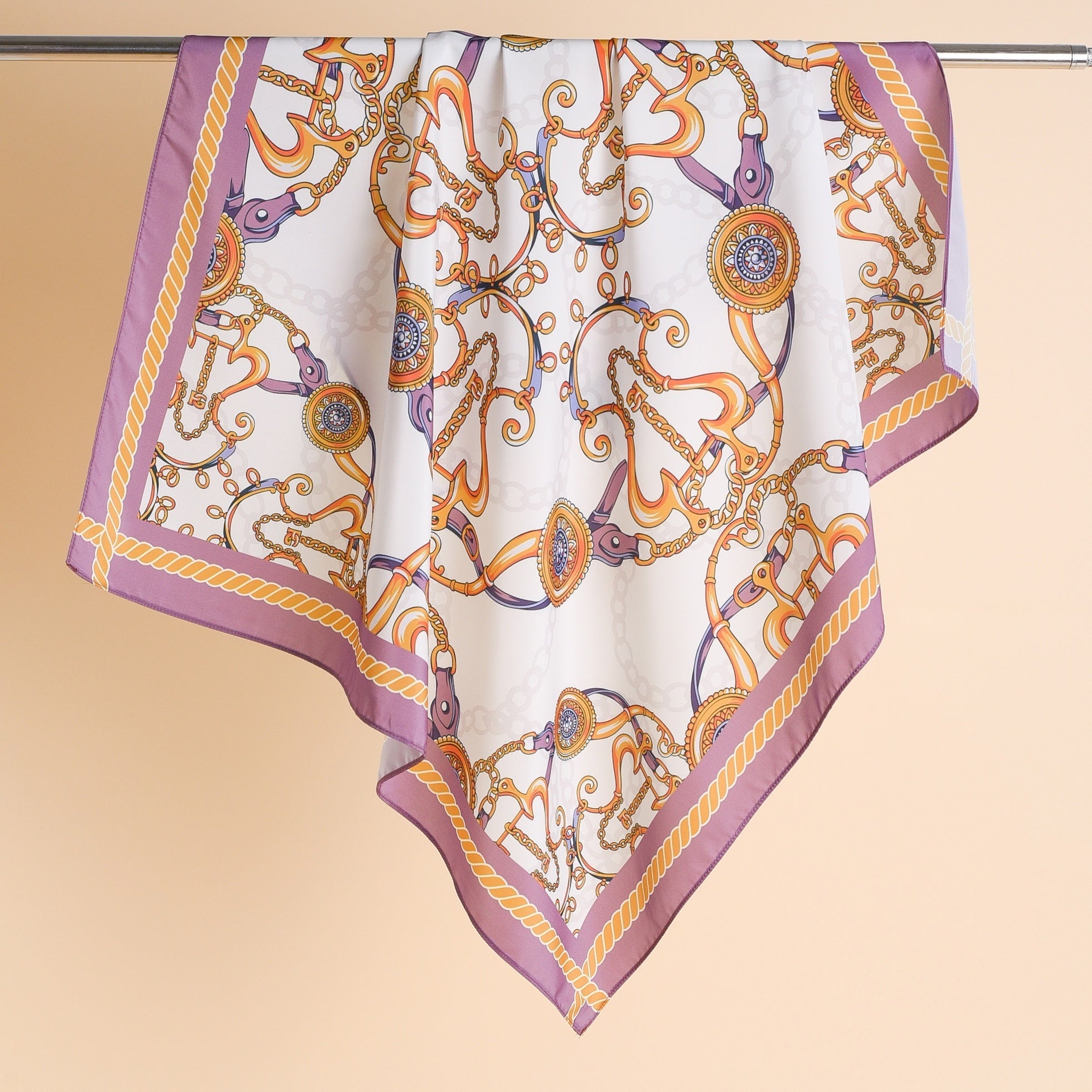 Anchor Chain Print Bandana Shawl Square Scarf Head Wrap