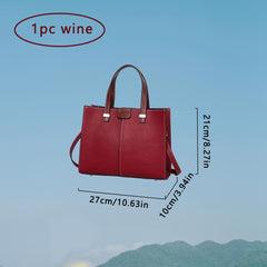 Burgundy Leather Crossbody Bag Detachable Strap Zipper Closure