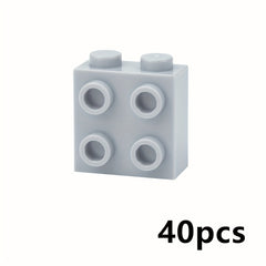 40pcs DIY Thick Bricks 1X2X1 2 3 with Studs on 1 Side Knobs Building Blocks