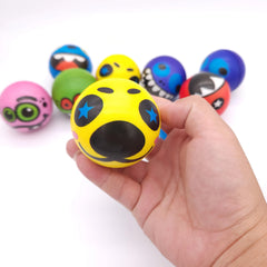 12pcs Cartoon Monster Expression Sponge Balls Interactive Toys