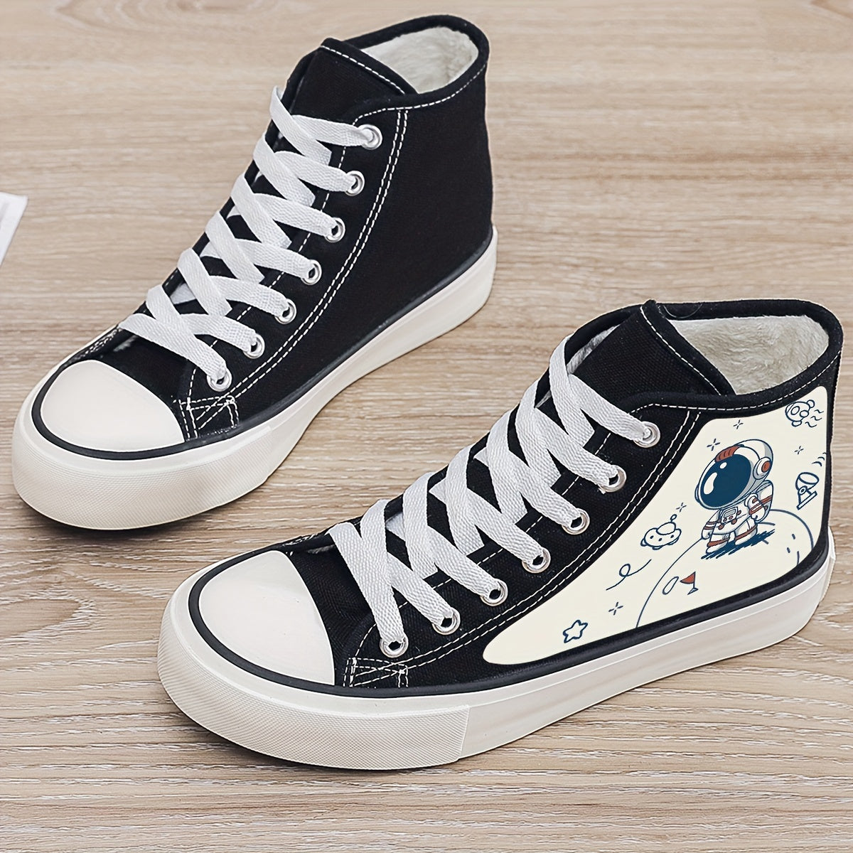 Astronaut Plush Lined Thermal Chunky Canvas Sneakers