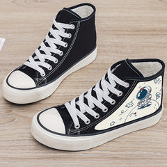 Astronaut Plush Lined Thermal Chunky Canvas Sneakers