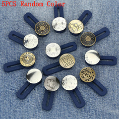 5pc Button Extender For Pants Adjustable Waist No Sew Buttons Easy To Use