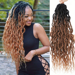 River Locs Crochet Hair Ombre Brown Messy Dreadlocks River 60 90g pack