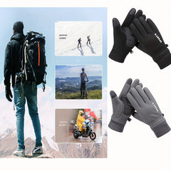 2 Pairs Winter Cycling Gloves Touch Screen Warm Anti Slip Windproof Gloves