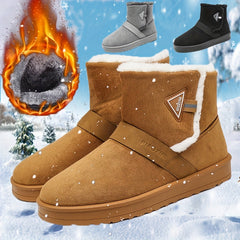 Solid Round Toe Snow Boots Plush Inner Thick Sole Platform Ankle